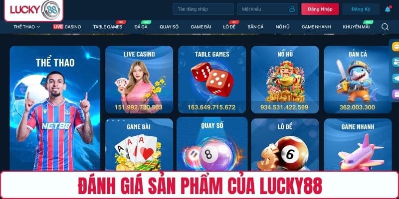 Đánh giá sản phẩm của LUCKY88